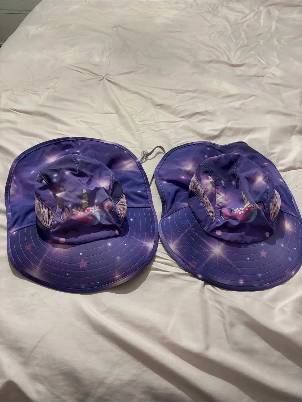 Kids Purple Unicorn Sun Hat with Neck Flap